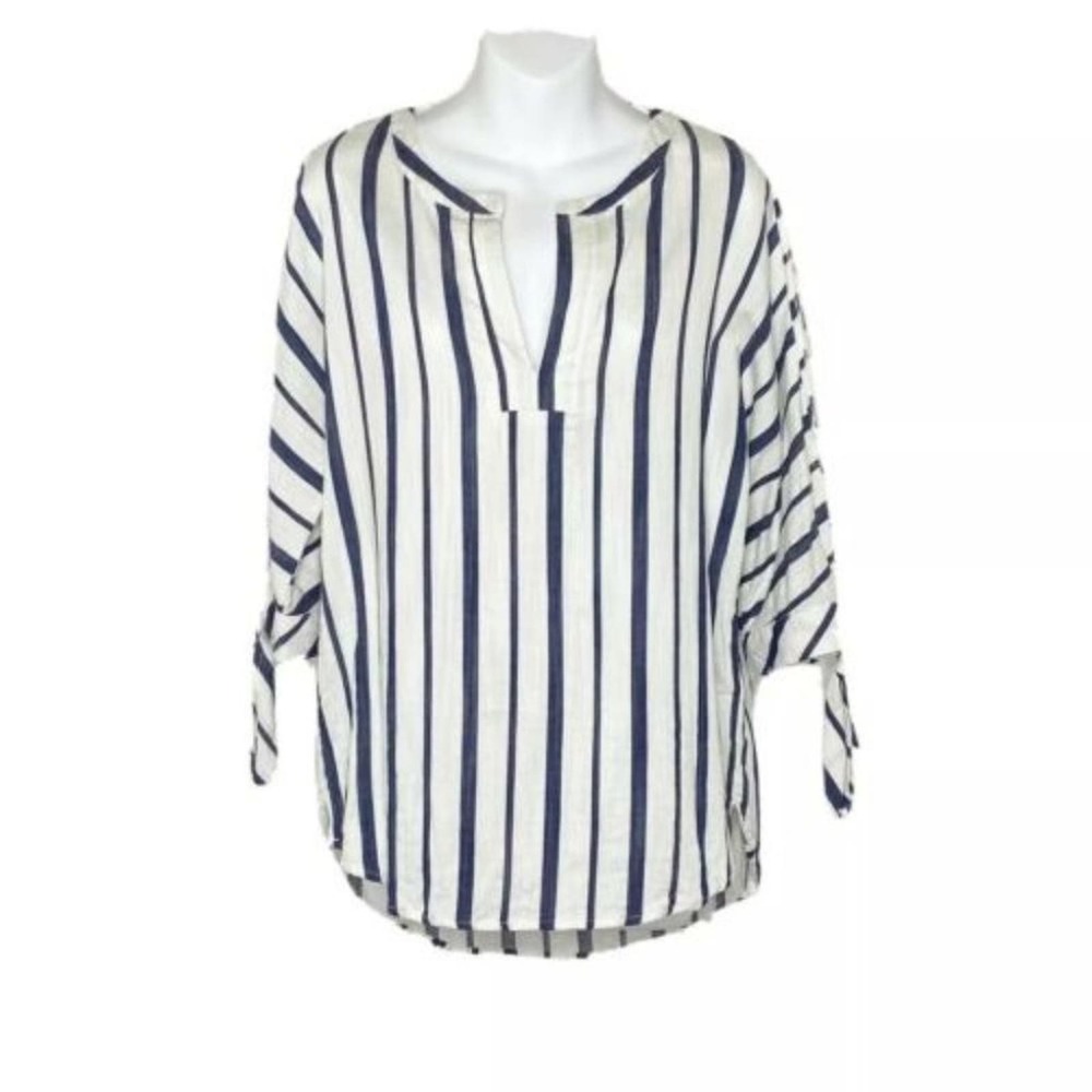 Blue Rain Cold Shoulder Blue/White Stripes‎ Dolman